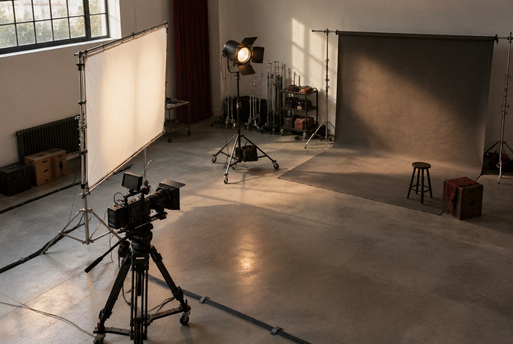 Vue d’ensemble d’un plateau de tournage, illustration créée avec Higgsfield